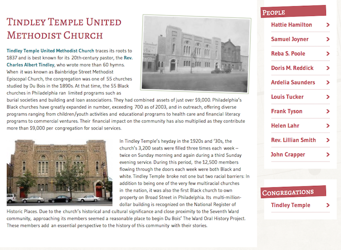Tindley Temple United Methodist Church oral histories, The Ward: Race and Class in Du Bois' Seventh Ward