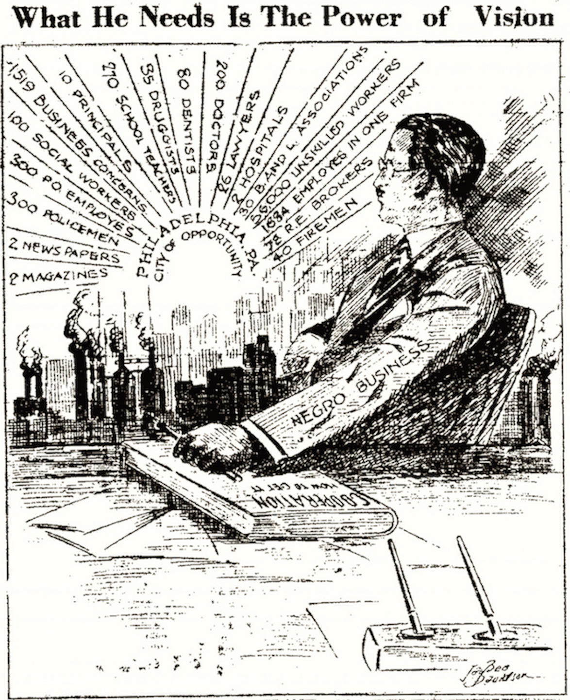 Editorial cartoon, Philadelphia Tribune, 1926